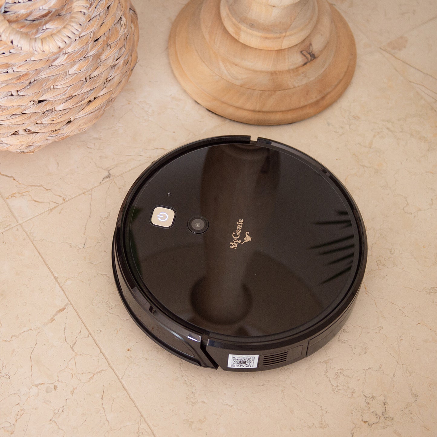 MyGenie V-MAX 3000 Robotic Vacuum Cleaner VSLAM Technology Wi-Fi Control Black