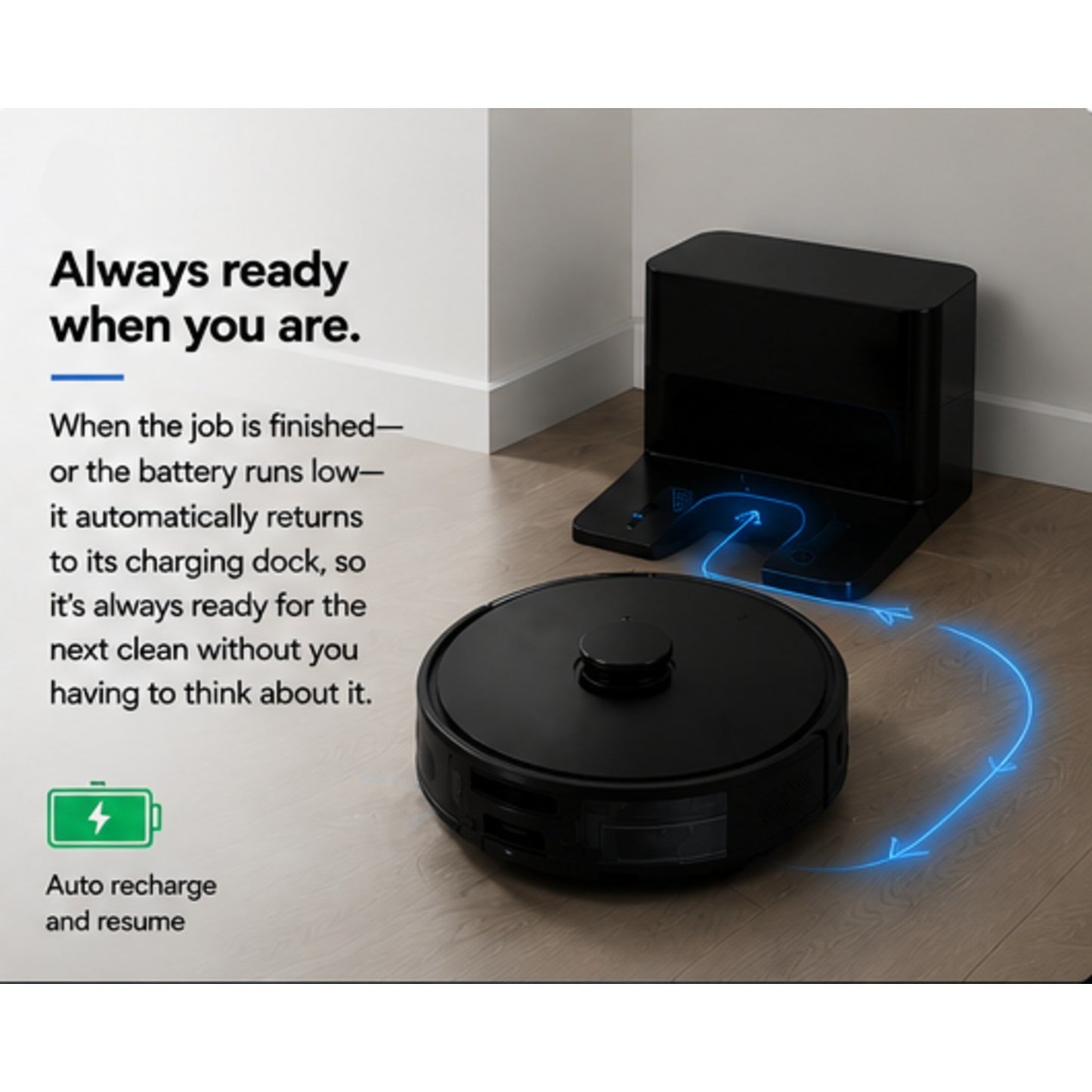MyGenie Laser Sonic AI Robot Vacuum & Mop, Smart Mapping, HEPA, Wet/Dry