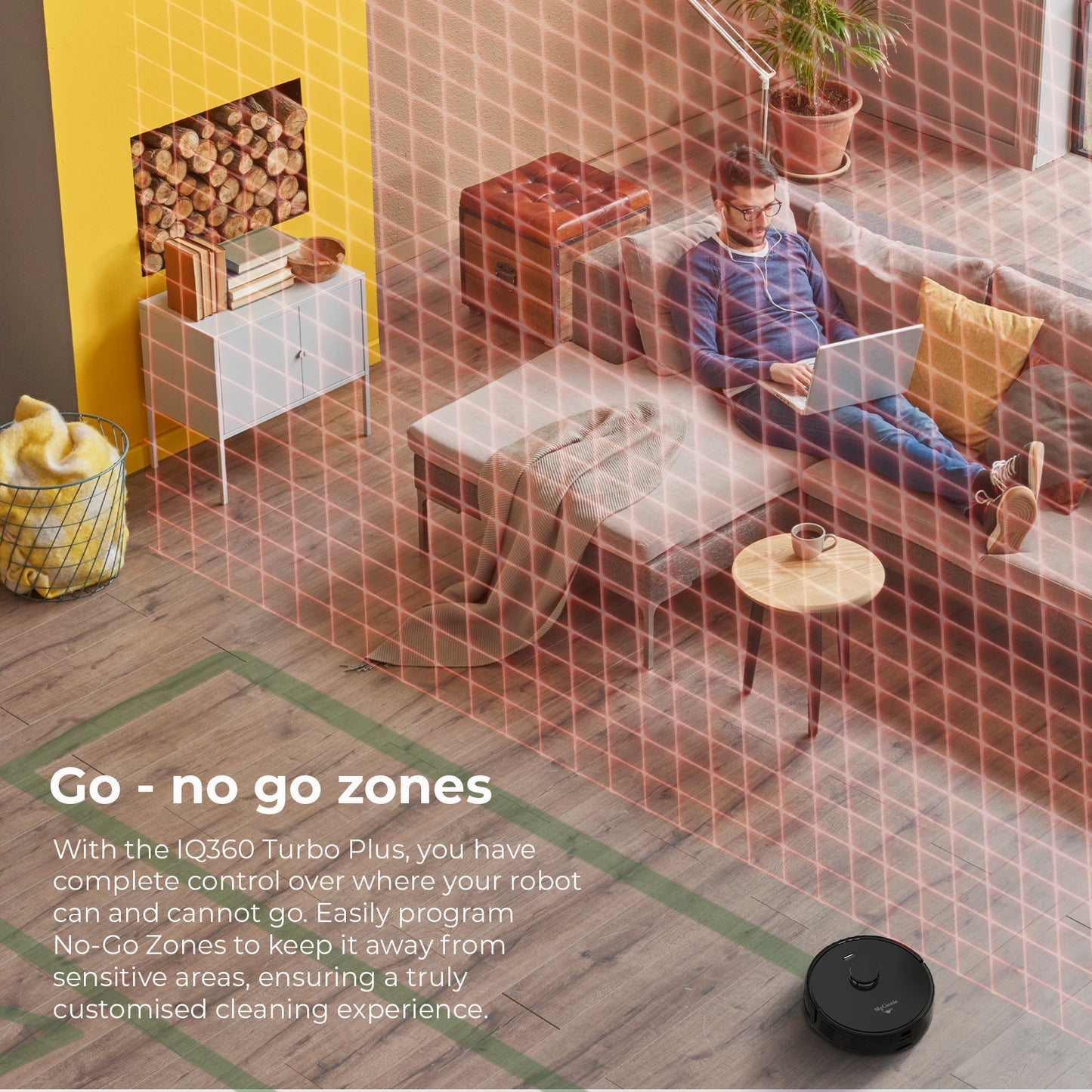 MyGenie Laser IQ360 Turbo+ Total Clean System Robot Vacuum w/ Tower LiDAR Black