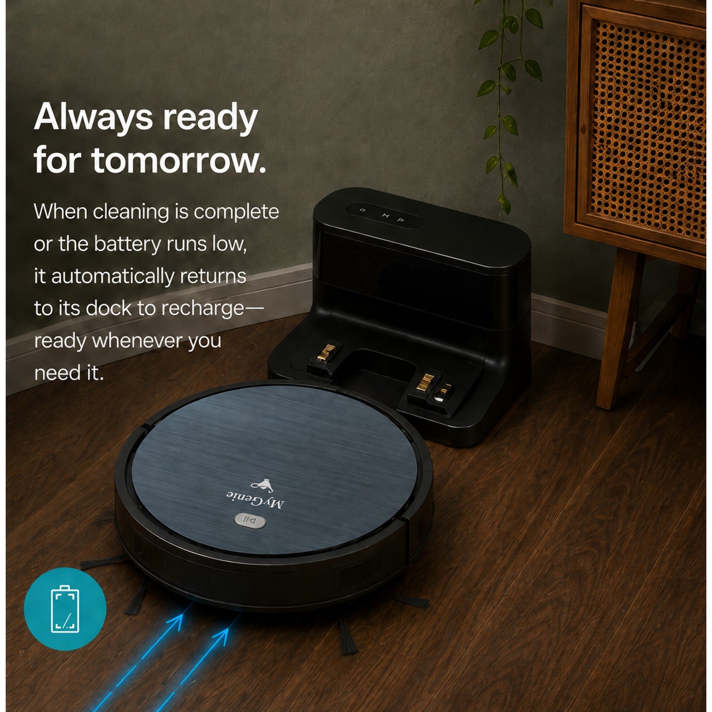 MyGenie Xsonic V5 Max Hydro 3-in-1 Robot Vacuum & Mop, WiFi App Control