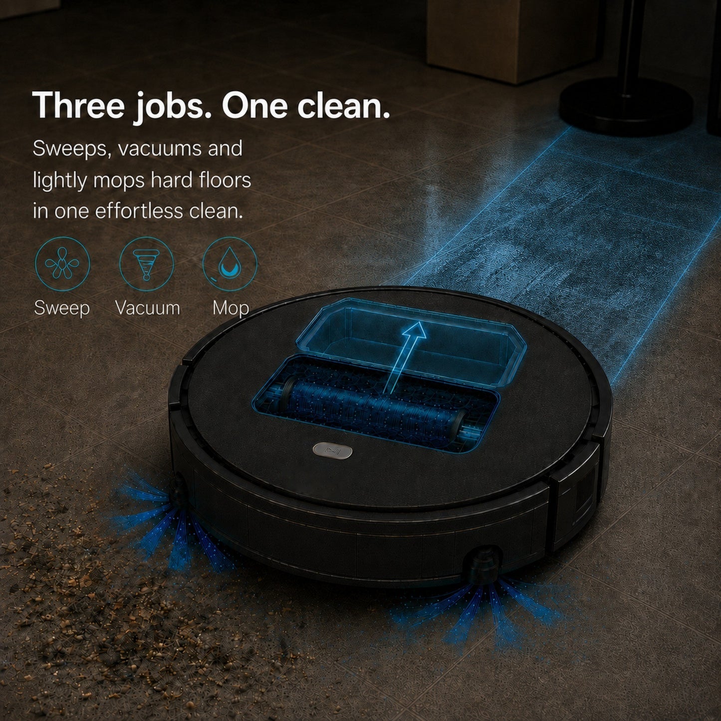 MyGenie Xsonic V5 Max Hydro 3-in-1 Robot Vacuum & Mop, WiFi App Control