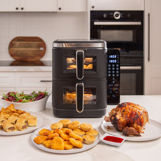Kitchen Couture Dual Drawer Vertex Air Fryer 11L ��� Compact Stacked Design for Family Kitchens