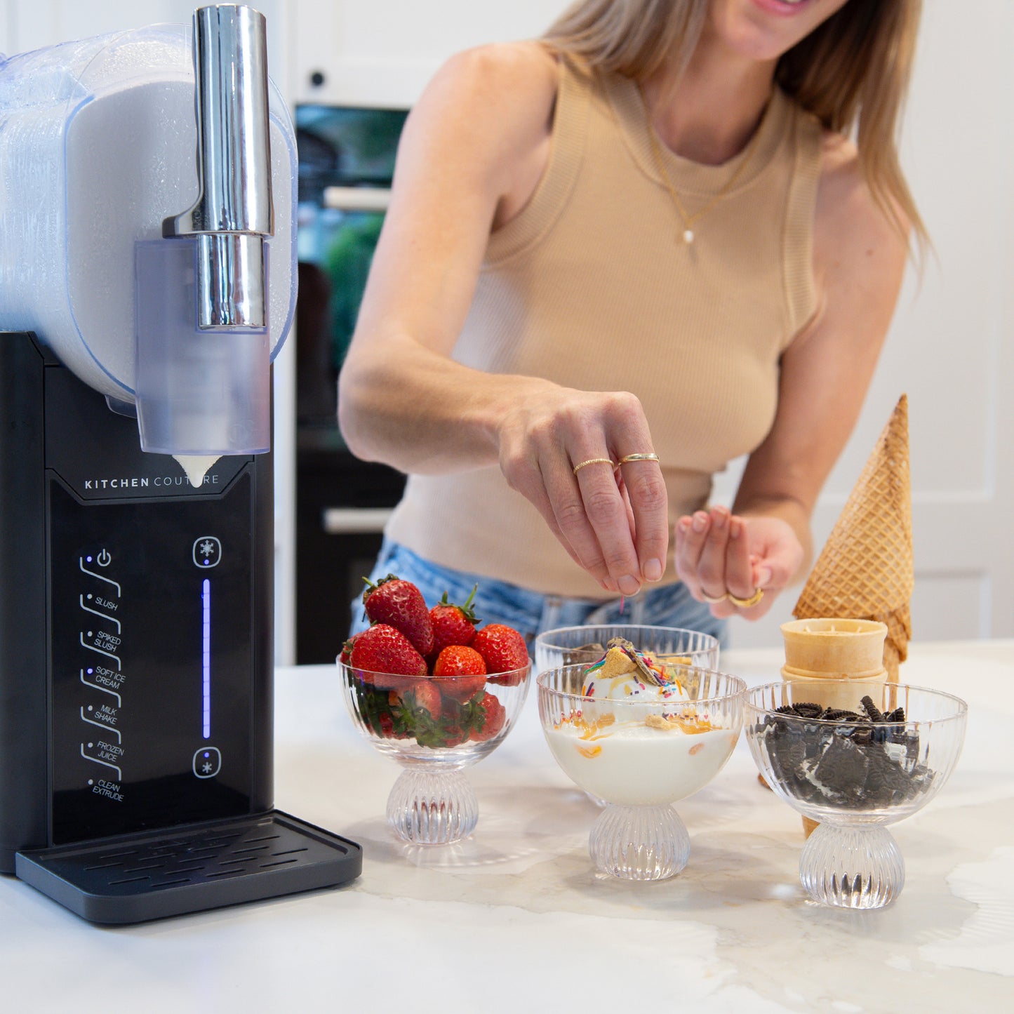 Kitchen Couture 2L Slushie & Soft Serve Maker, No Pre-Freezing, Digital Touch