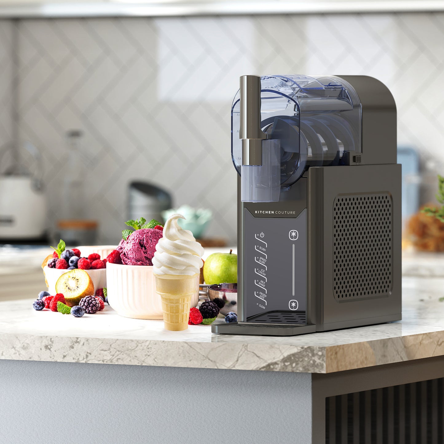 Kitchen Couture 2L Slushie & Soft Serve Maker, No Pre-Freezing, Digital Touch