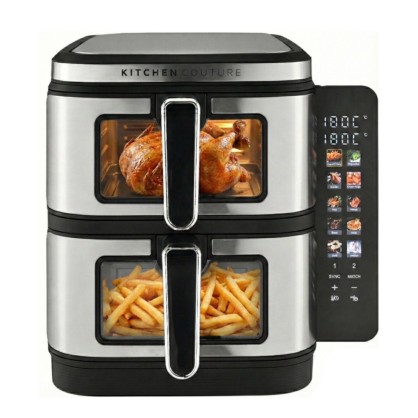 Kitchen Couture Dual Drawer Vertex Air Fryer 11L – Compact Stacked Design for Family Kitchens