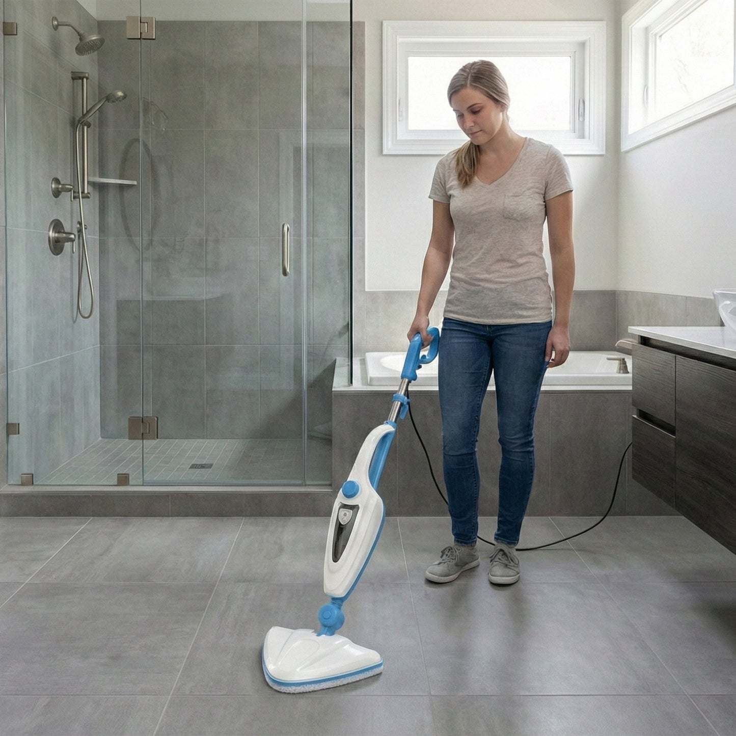 MyGenie Vortex 10-in-1 Steam Mop, 1400W Multi-Surface Cleaner & Handheld Steamer