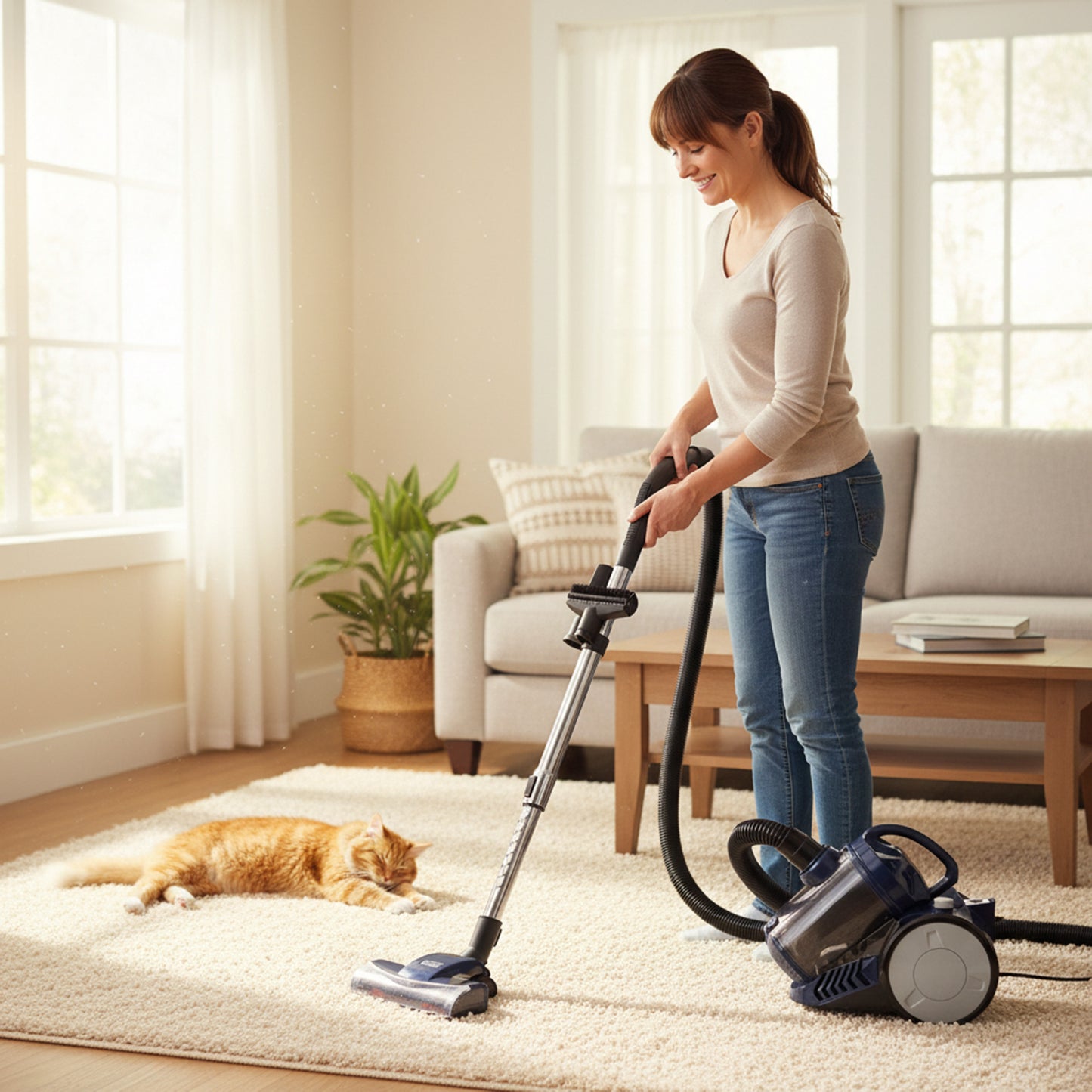 MyGenie Vortex Pet 1000W Canister Vacuum, HEPA, Strong Suction, Pet Hair