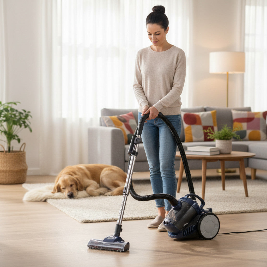 MyGenie Vortex Pet 1000W Canister Vacuum, HEPA, Strong Suction, Pet Hair