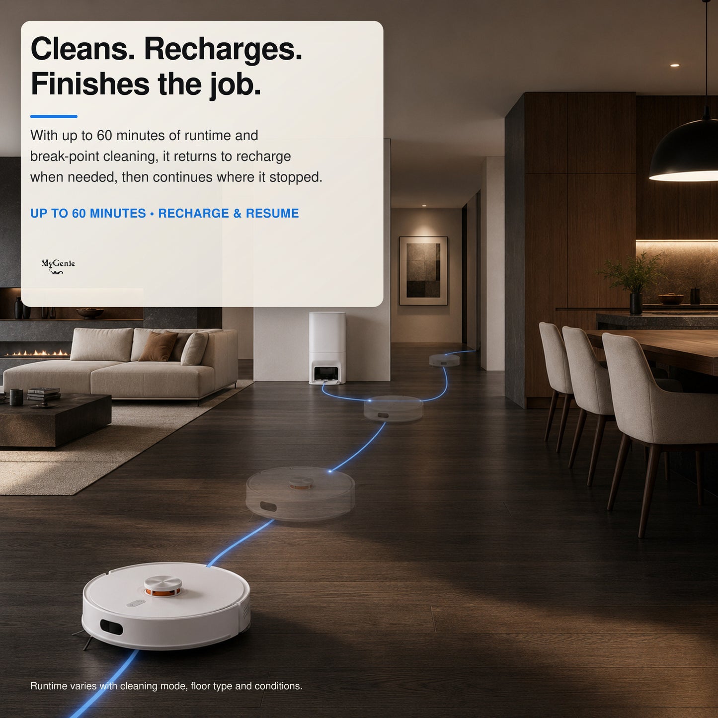 MyGenie Turbo Clean Self Empty Robotic Vacuum Cleaner
