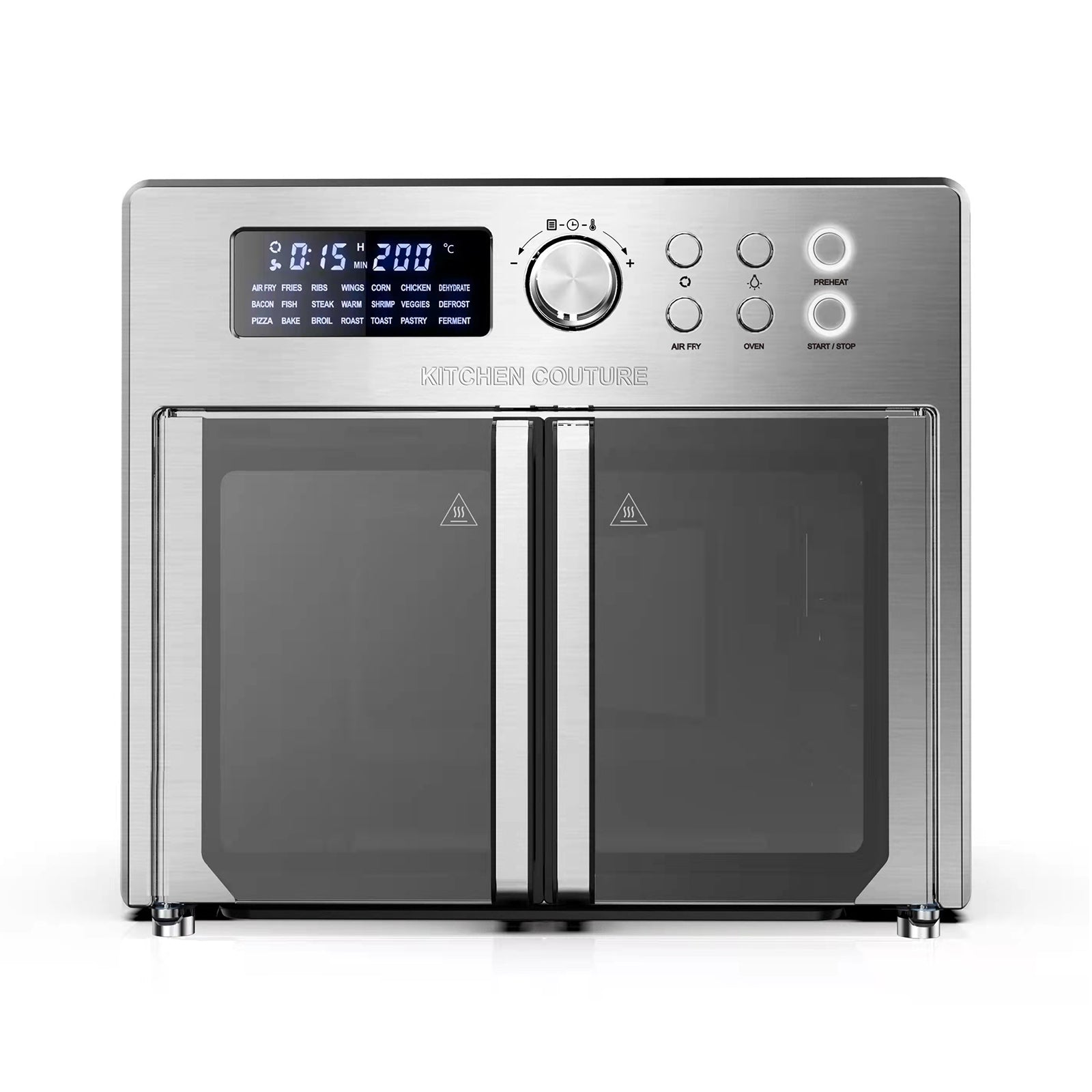 Kitchen Couture 25 Litre Air Fryer Oven French Door Stainless Steel 22 Presets