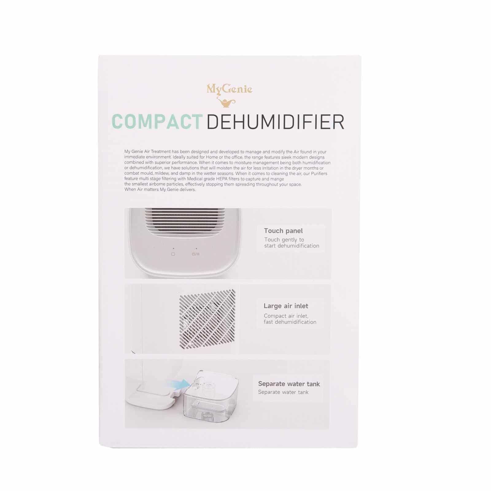 MyGenie Compact Dehumidifier LED Lights 1 Litre Portable Stylish Design