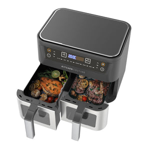 Kitchen Couture Dual View 2 x 5 Litre Air Fryer Stainless Steel