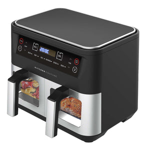 Kitchen Couture Dual View 2 x 5 Litre Air Fryer Stainless Steel