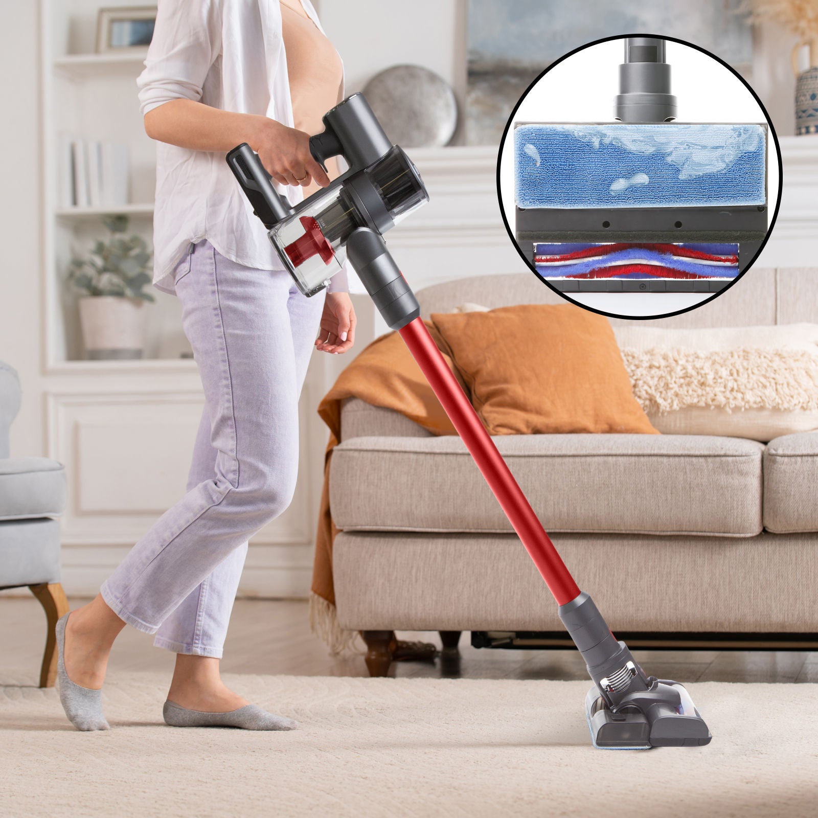 MyGenie H20 Pro Wet Mop 2-In-1 Cordless Stick Vacuum + Bonus Dark Wood Diffuser